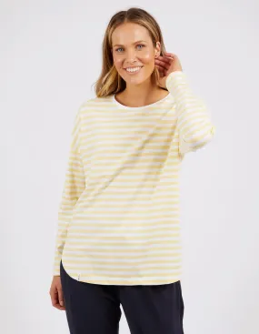 Lauren Long Sleeve Banana & White Stripe