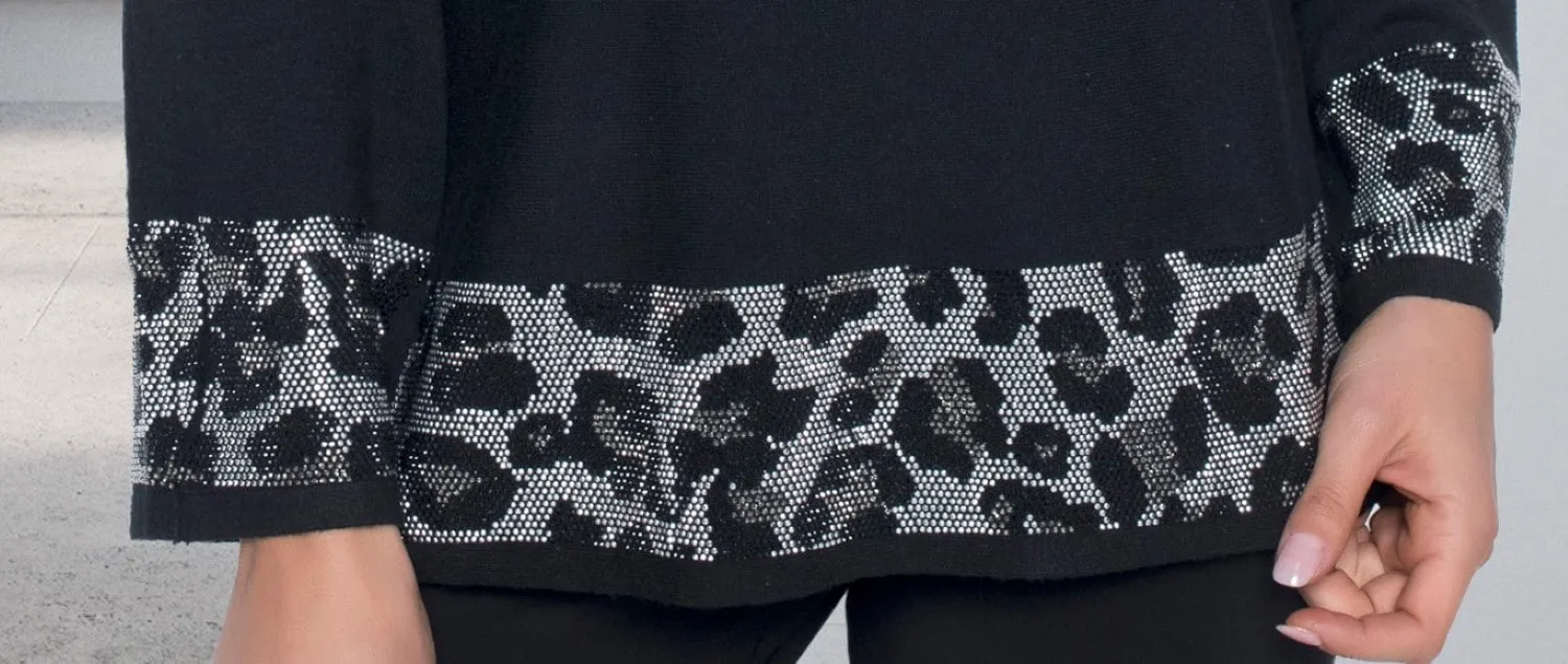 LEOPARD DETAIL SWEATER