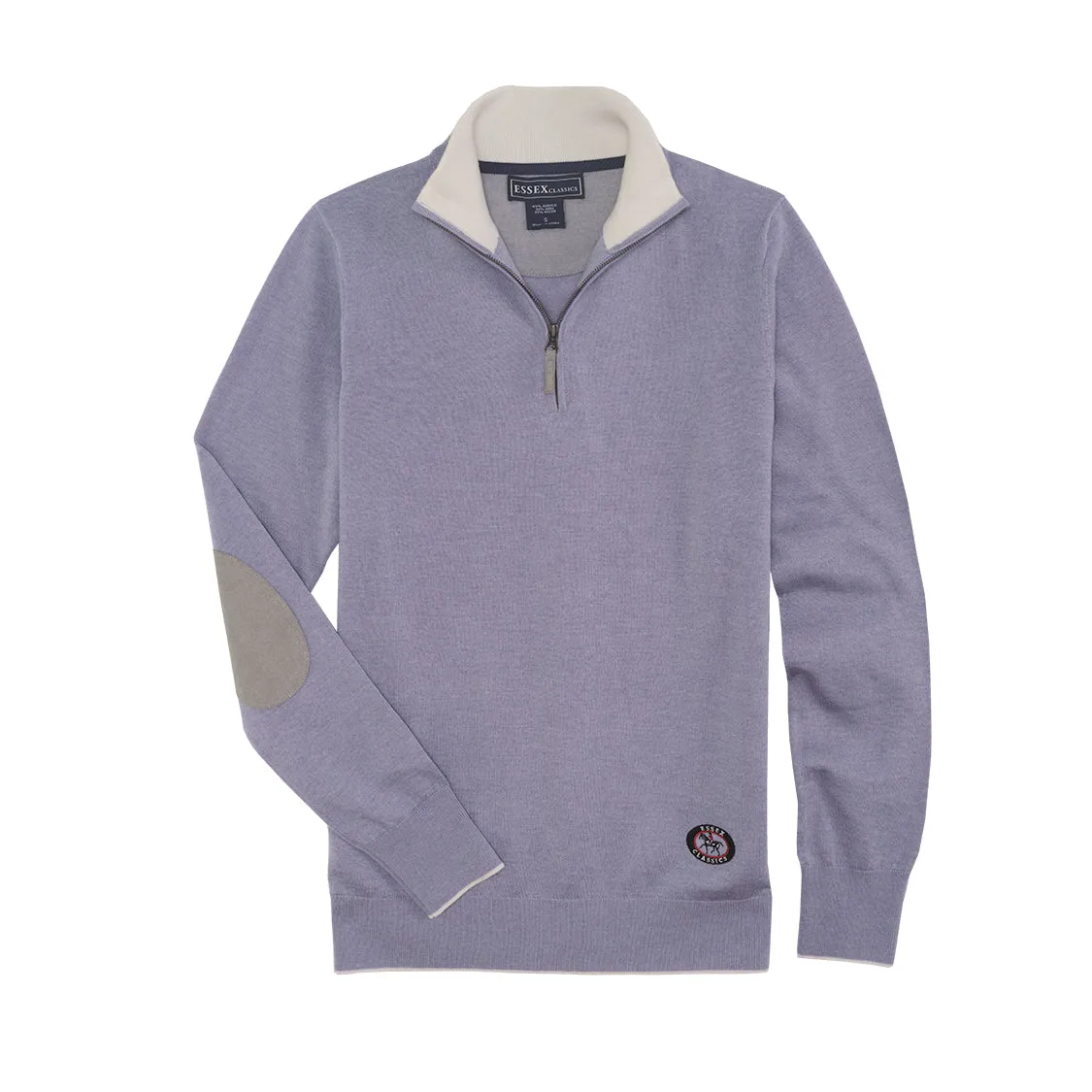 Light Denim Trey Quarter-Zip Sweater