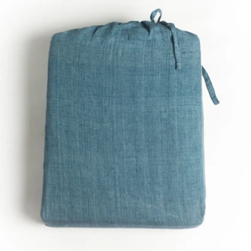 Linen Duvet Cover Set in Denim Blue