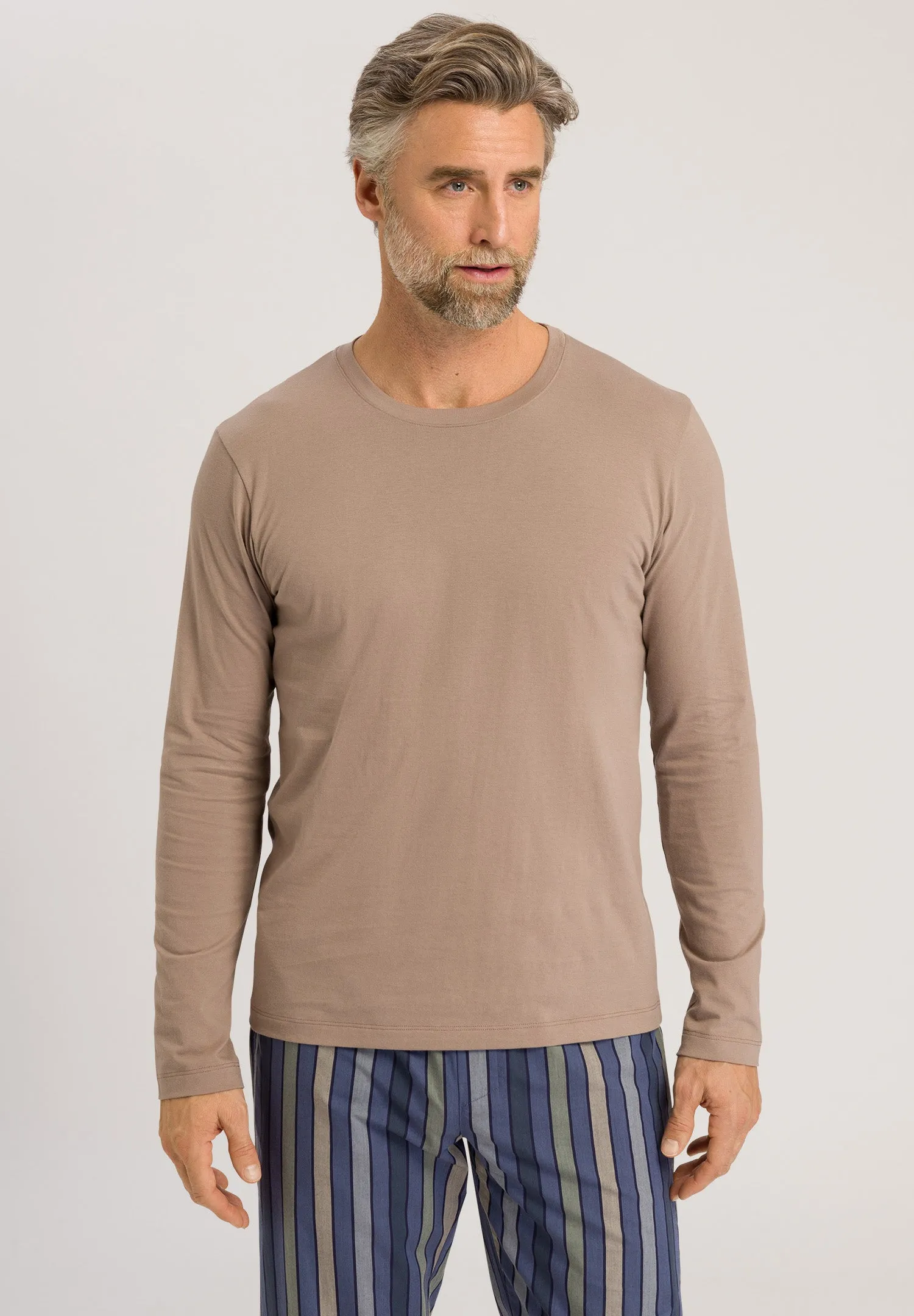 Living Shirts Cotton Crew Neck Top | Ash 75053-2829