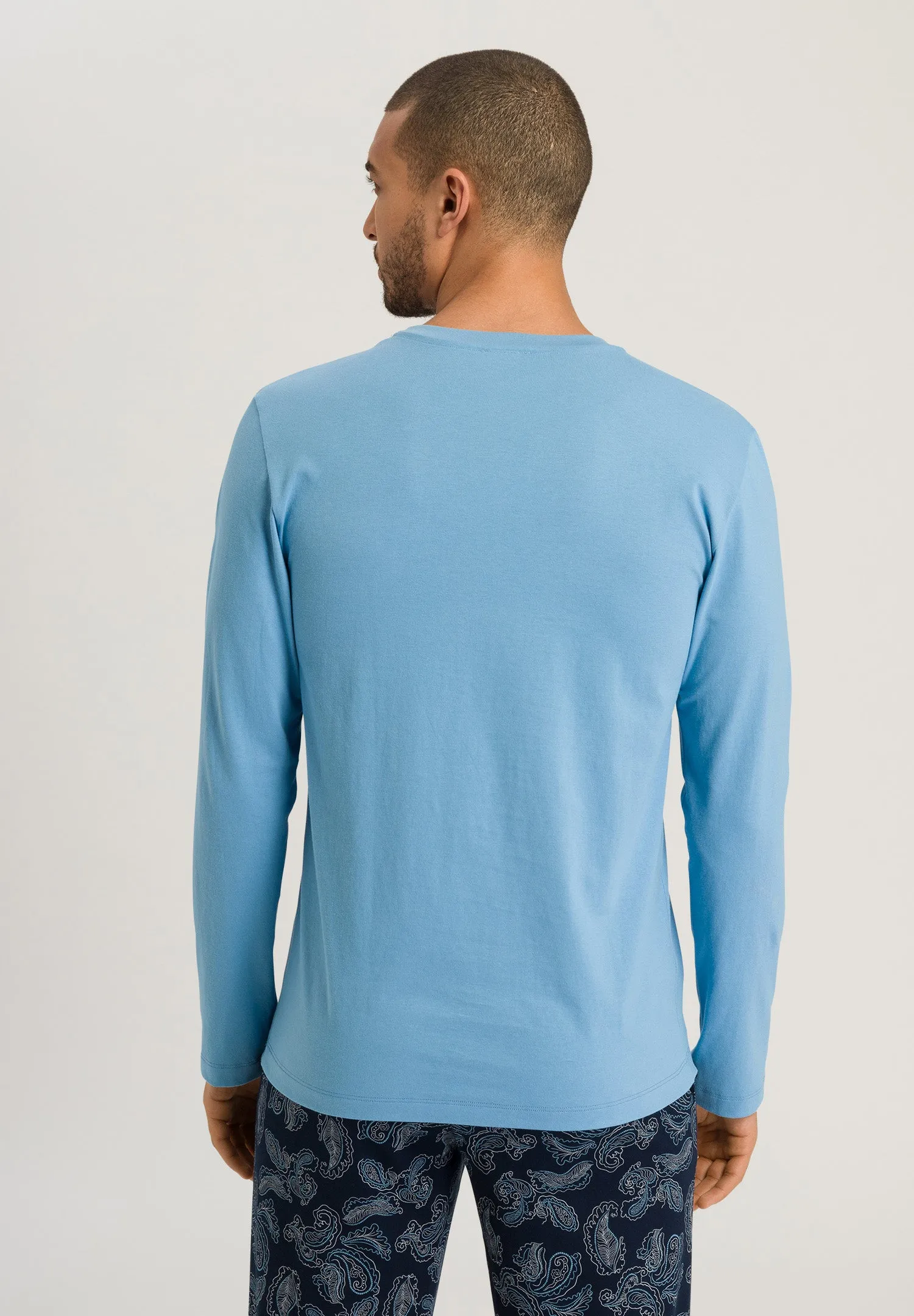 Living Shirts Cotton Crew Neck Top | Bonnie Blue 75053-1597