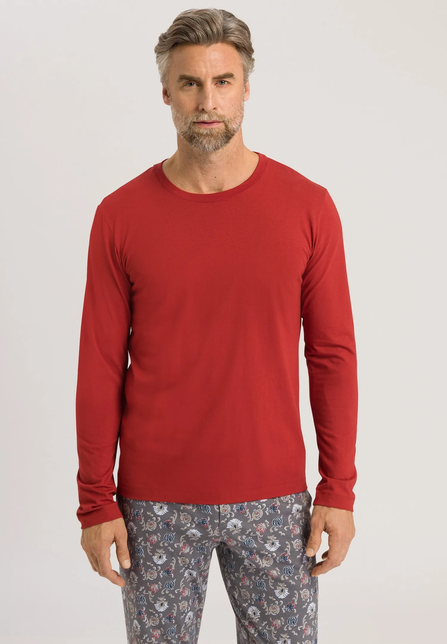 Living Shirts Cotton Crew Neck Top | Red Ochre 75053-2422