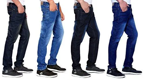 London Looks Men Slim Fit Multi Color Jeans (Combo Of 4) (Light Blue_32)