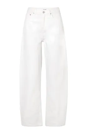 Long Barrel High-Rise Wide-Leg Jeans White