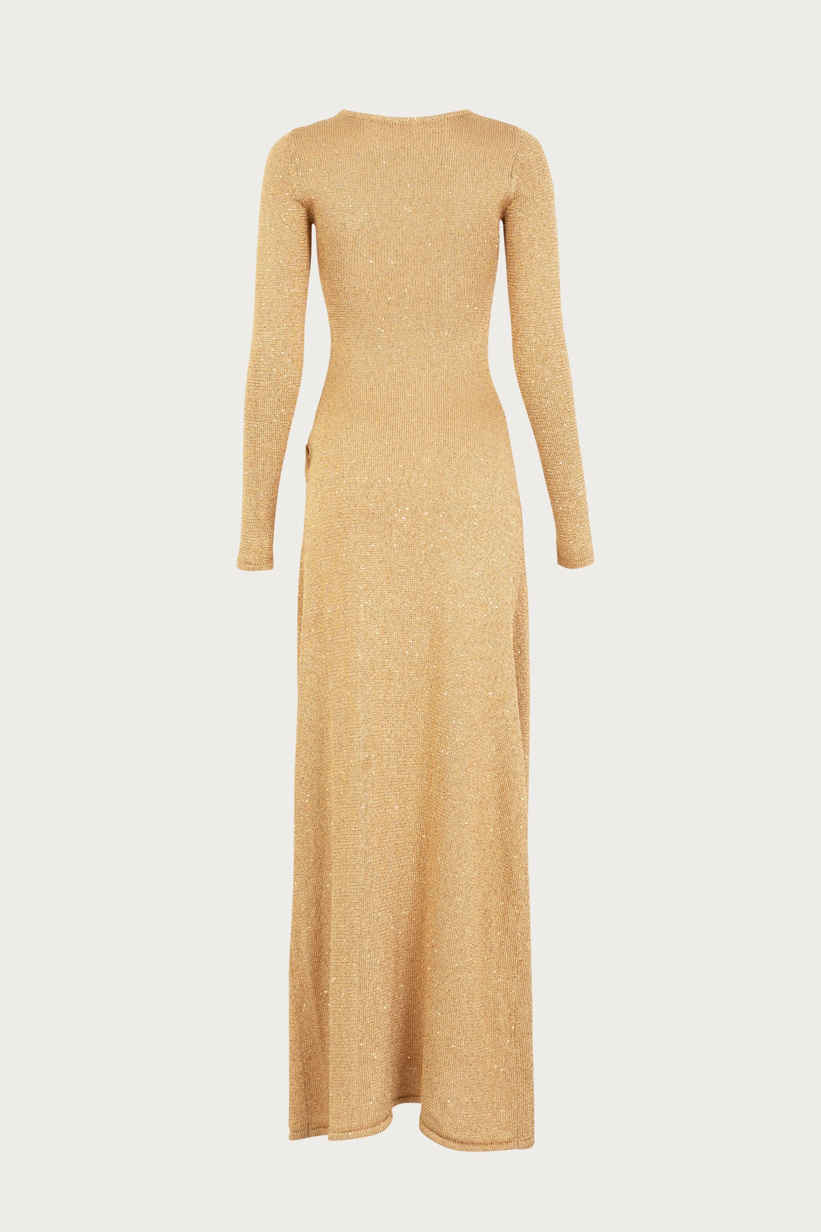 Long Sleeve Twist Dress (Gold Sequin)