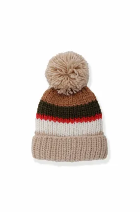 Look By M Quad Tone Pompom Hat MH3070