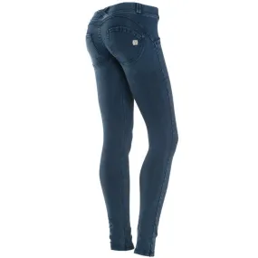 Low Waist 7/8 Length WR.UP Denim - Dark Blue   Blue Stitching