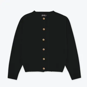 Lowie Black Brushed Boxy Cardigan