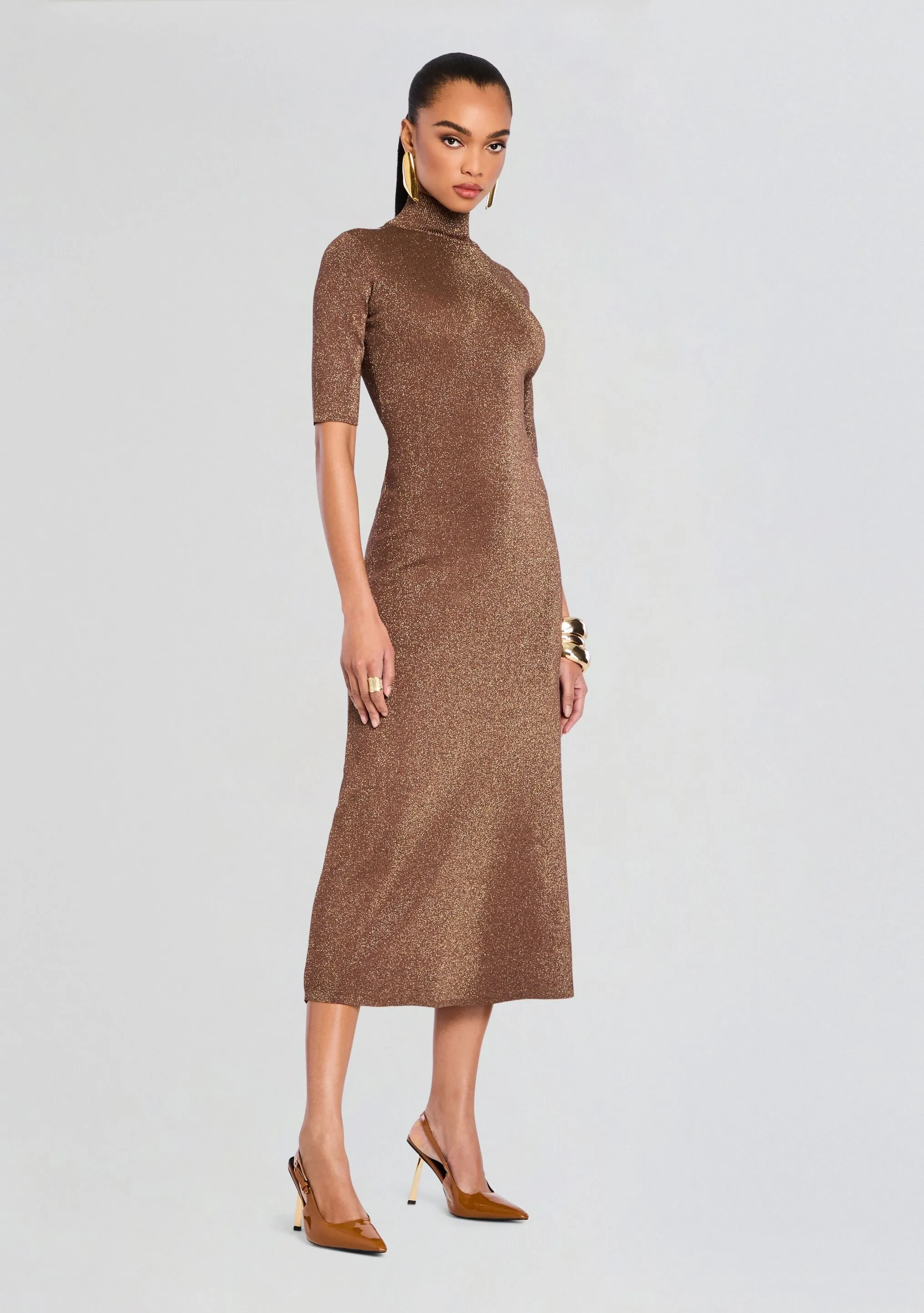 Maribel Metallic Knit Dress