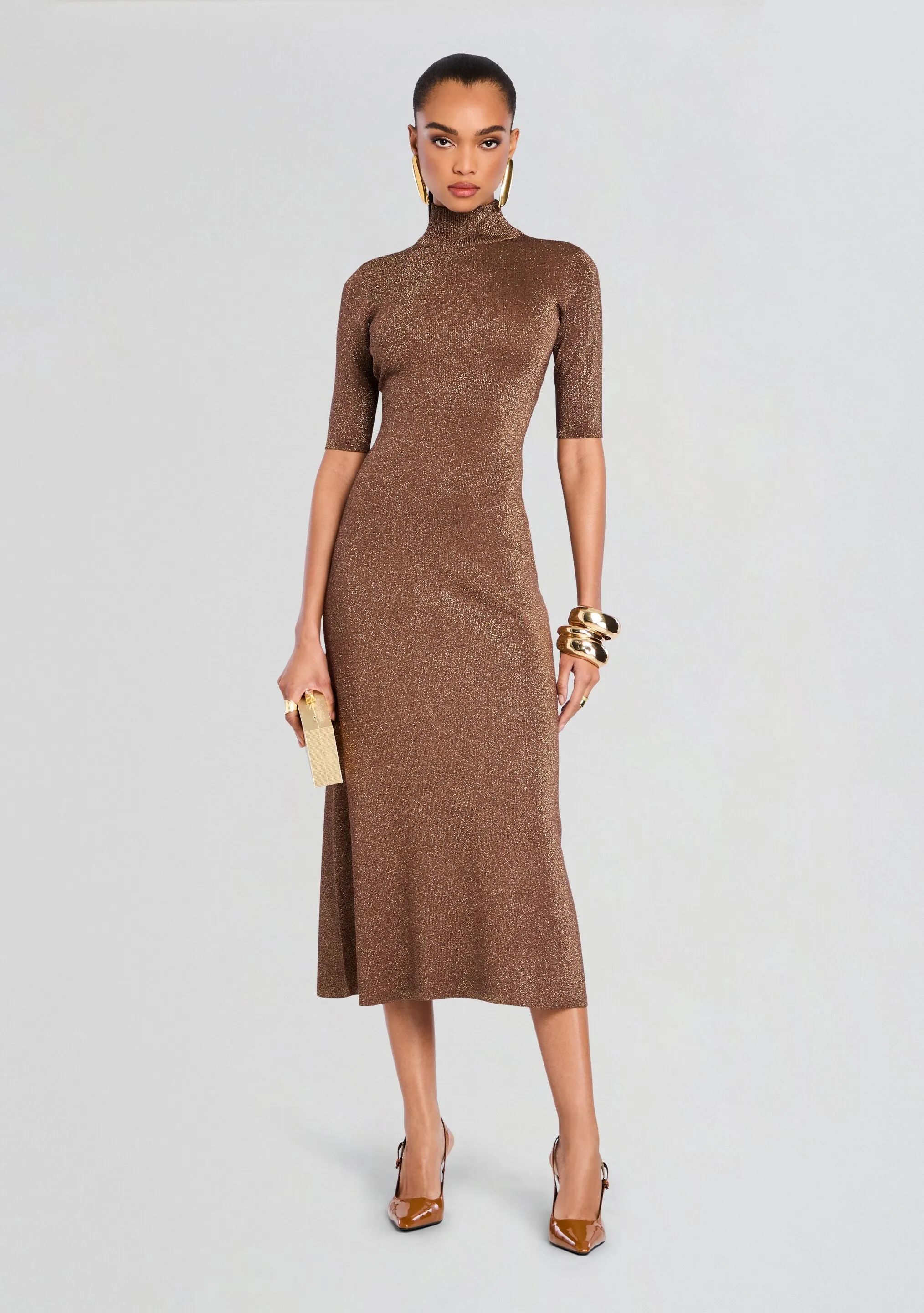 Maribel Metallic Knit Dress