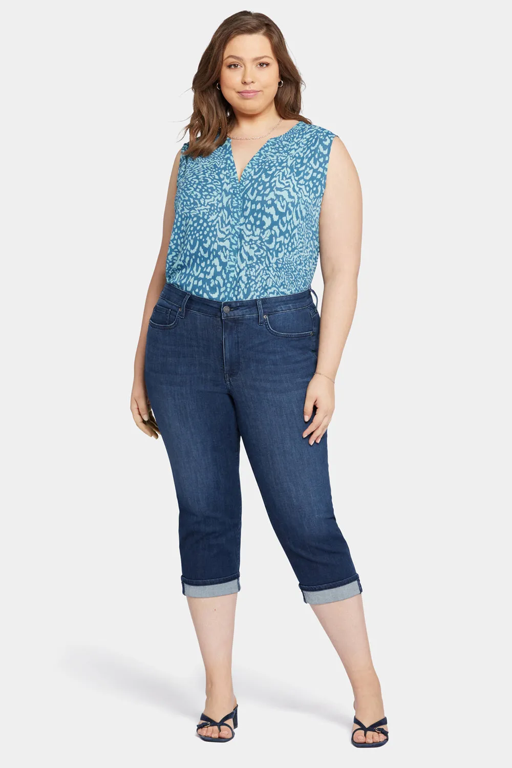 Marilyn Straight Crop Jeans In Plus Size - Inspire