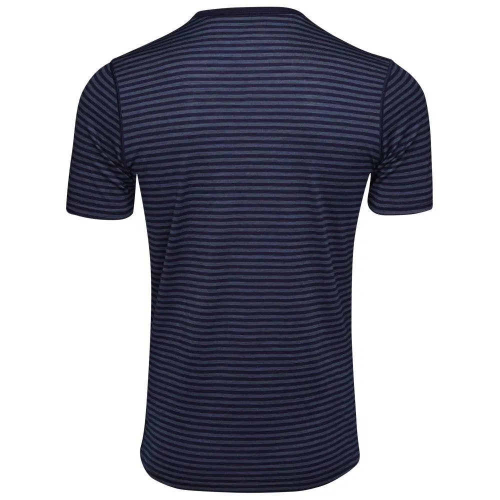 Mens Merino 150 Pocket Tee (Mini Stripe Navy/Denim)