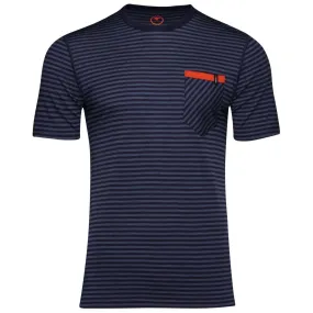 Mens Merino 150 Pocket Tee (Mini Stripe Navy/Denim)