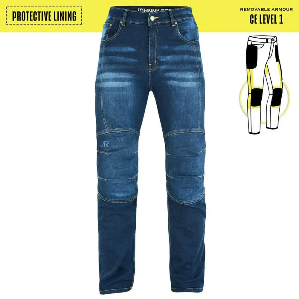 Mens Protective Blue Biker Jeans With Removable Armour JRK10020