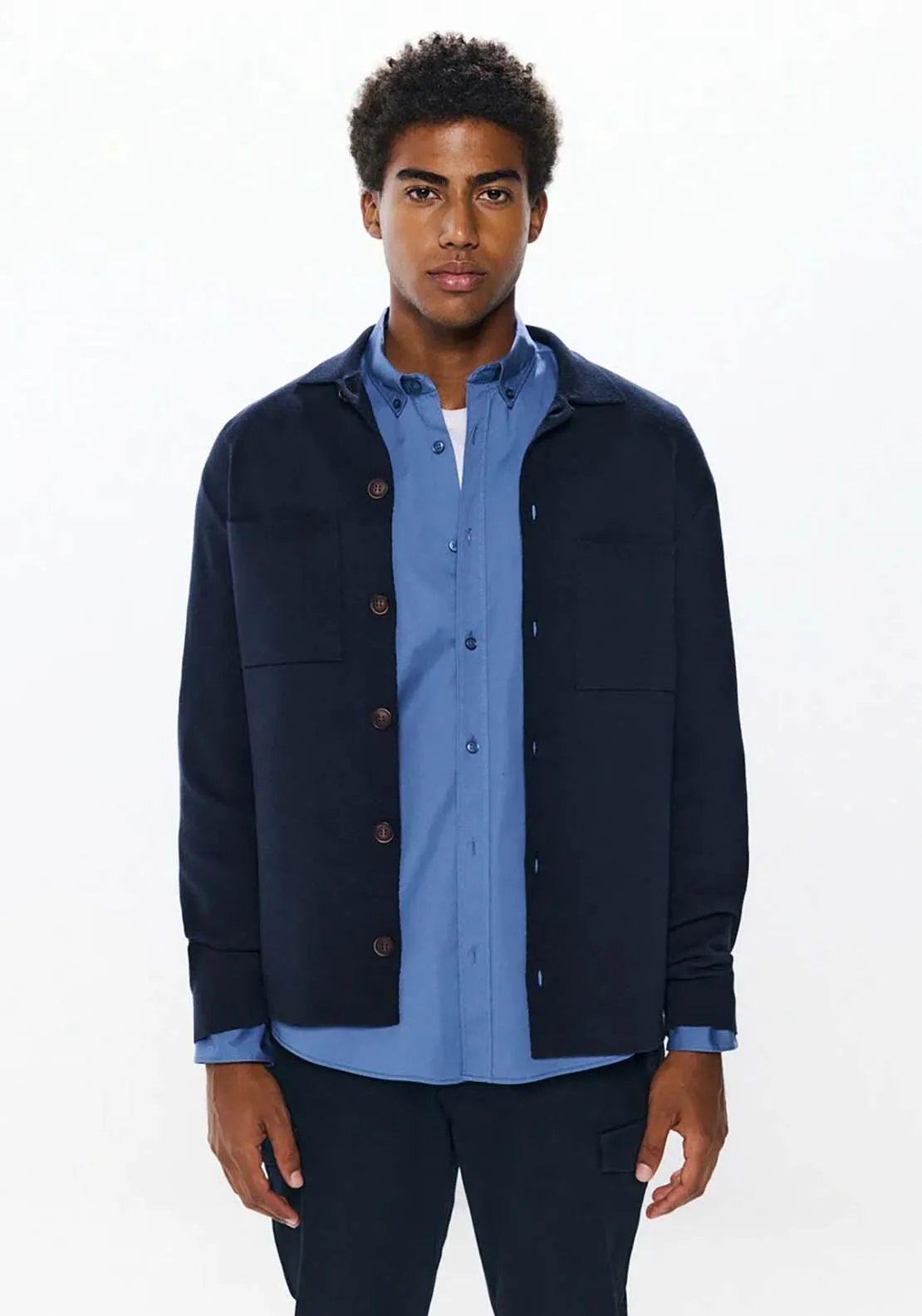 Milano Jersey-Knit Cardigan With Buttons - Navy