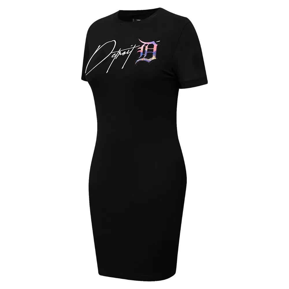 MLB DETROIT TIGERS CITY SCAPE WOMEN'S BODYCON DRESS (BLACK)