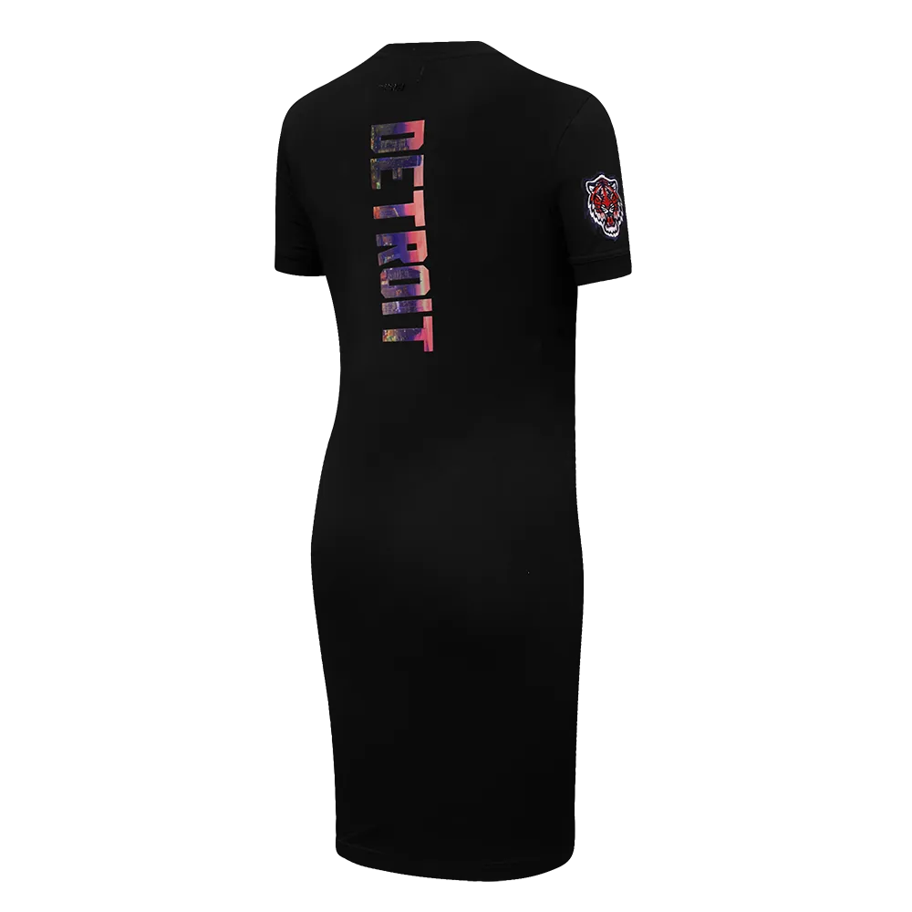 MLB DETROIT TIGERS CITY SCAPE WOMEN'S BODYCON DRESS (BLACK)