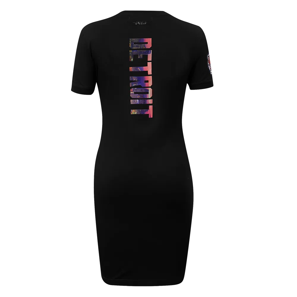 MLB DETROIT TIGERS CITY SCAPE WOMEN'S BODYCON DRESS (BLACK)