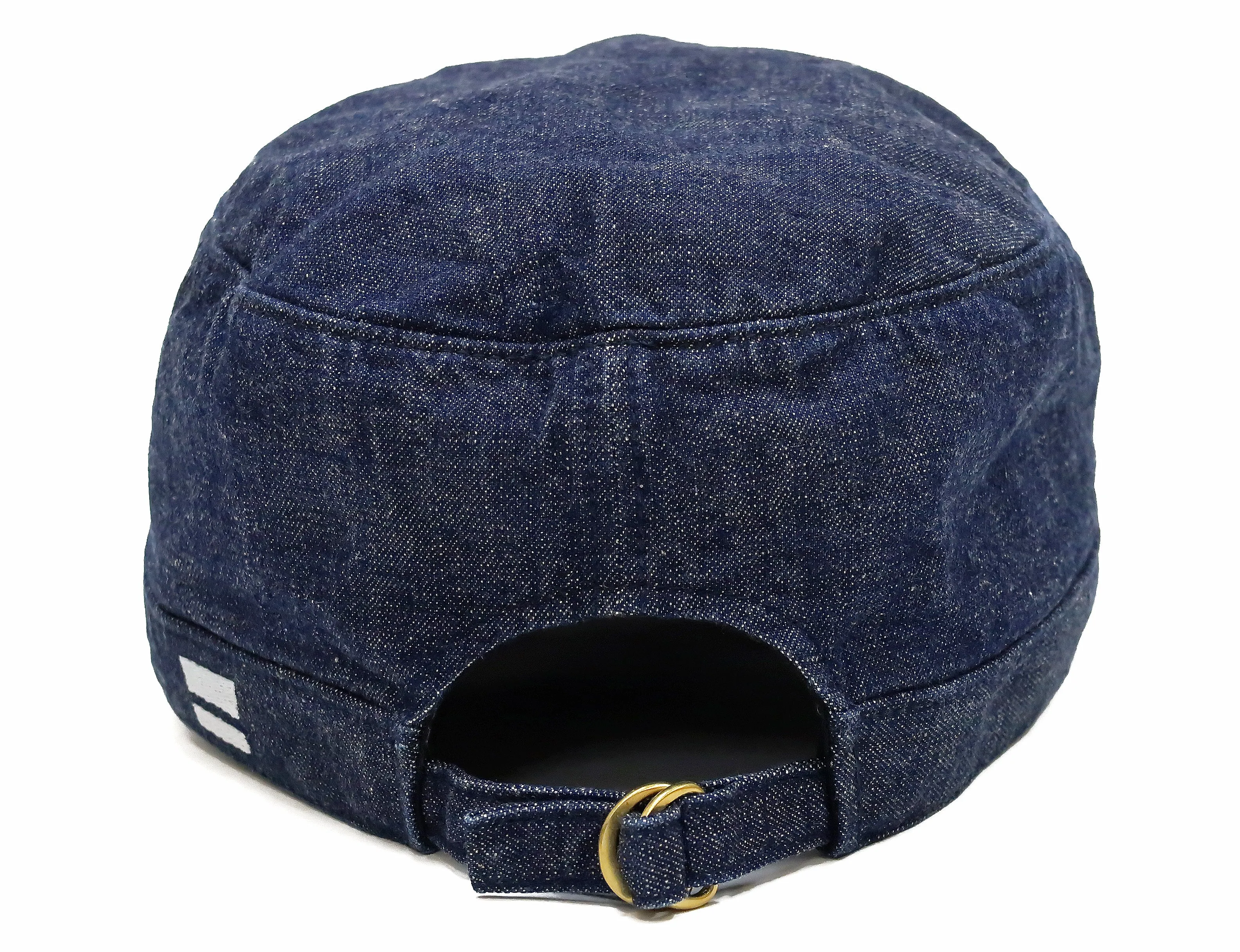 Momotaro Jeans Denim Work Cap Men's Adjustable Flat Top Railroad Engineer Hat MZCA0002 Indigo