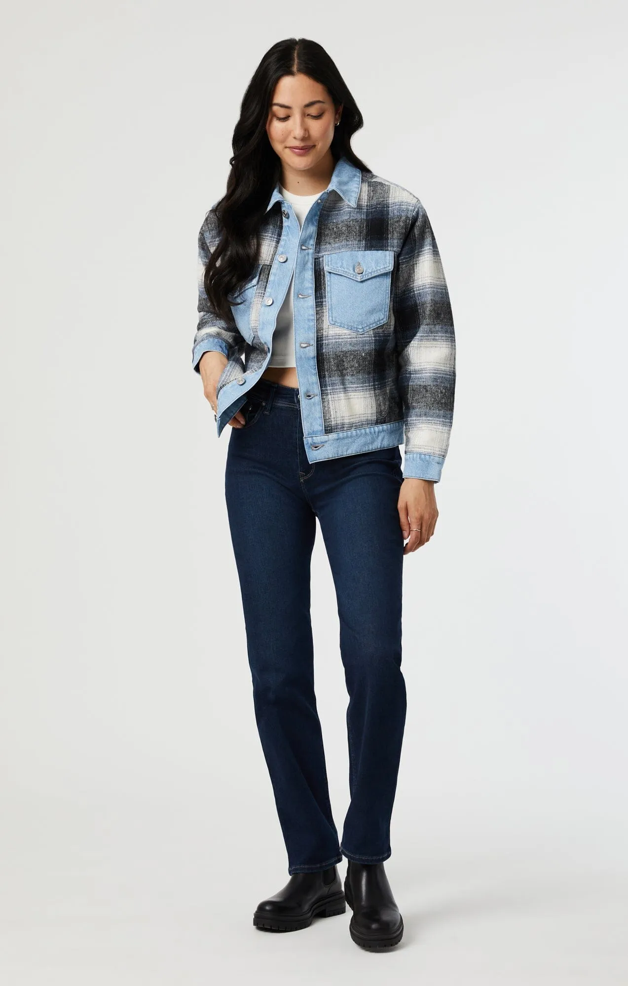 NELLIE JACKET IN GREY PLAID