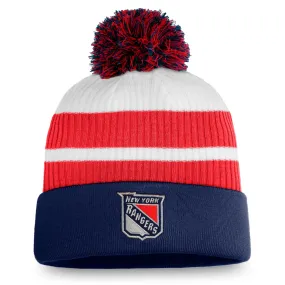 New York Rangers NHL Fanatics Branded Men's Navy/Red Special Edition Cuff Pom Knit Hat