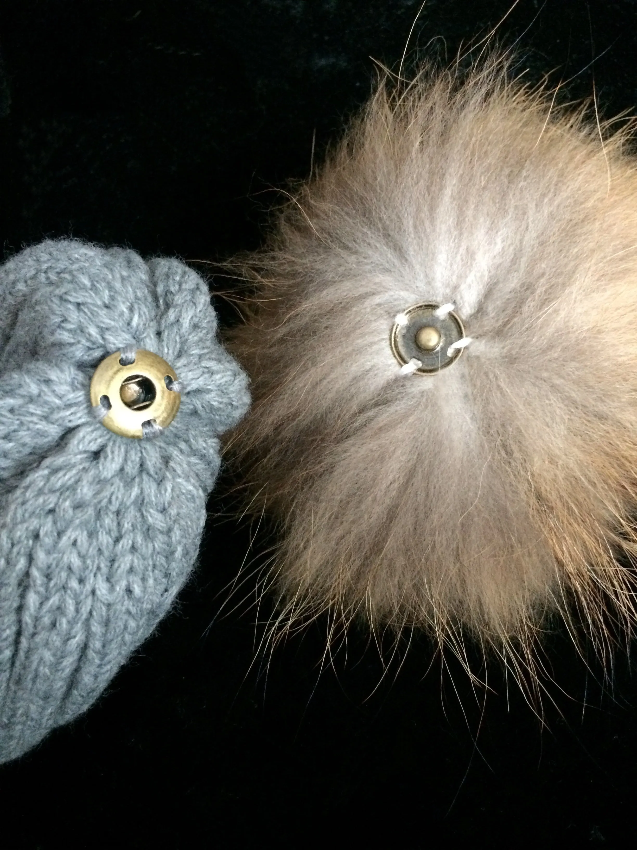 Original Grey Natural Fur Pomkin Hat