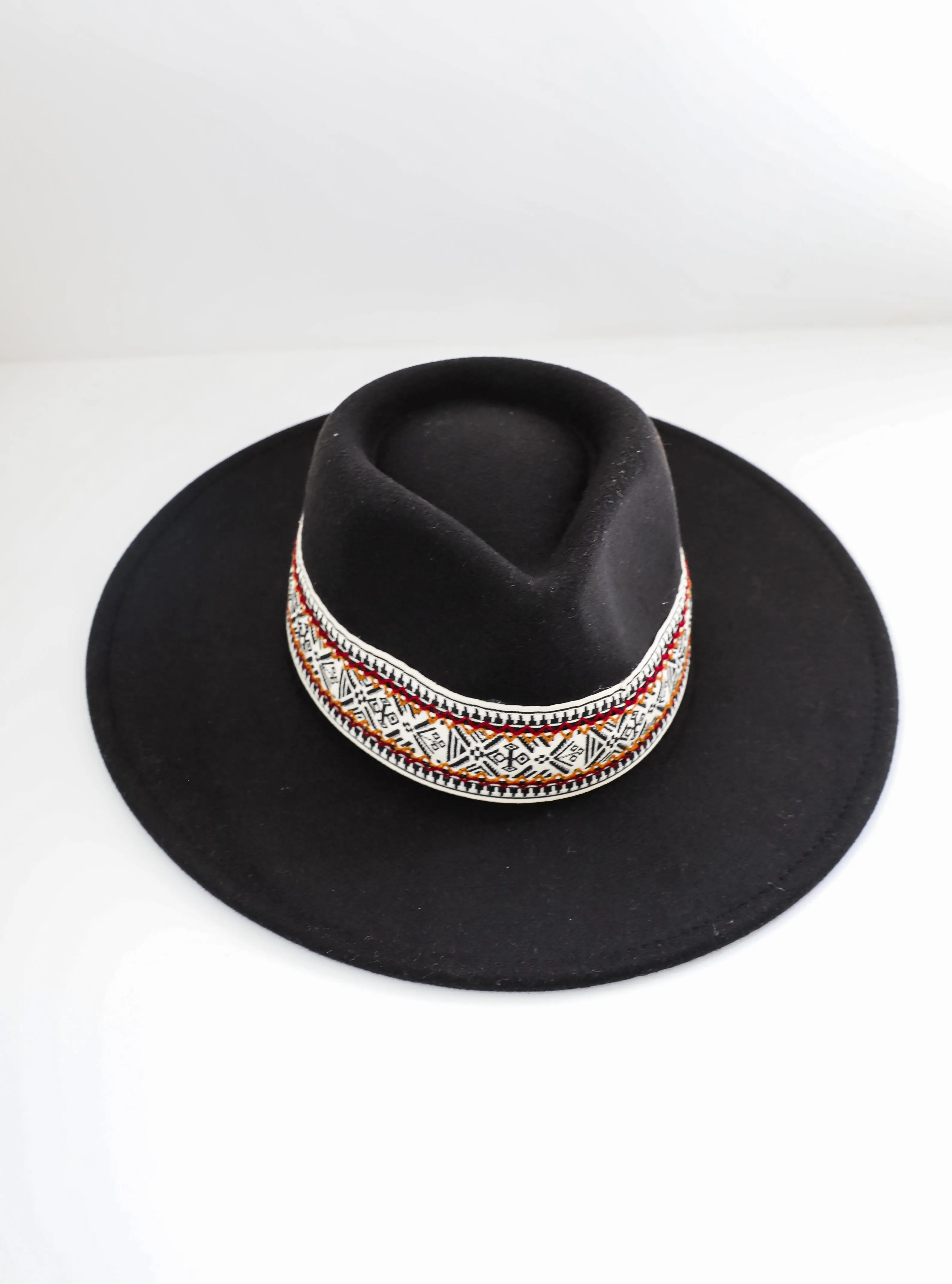 Out West Vibe Black Wide Brim Fedora Hat