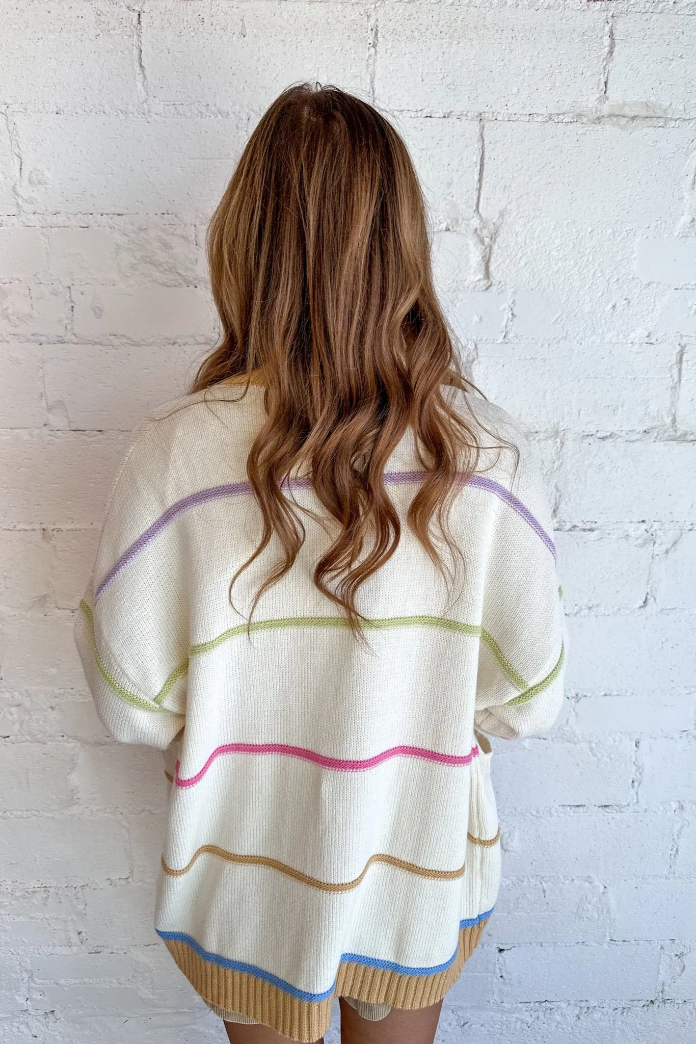 Oversized Sherbet Striped Cardigan