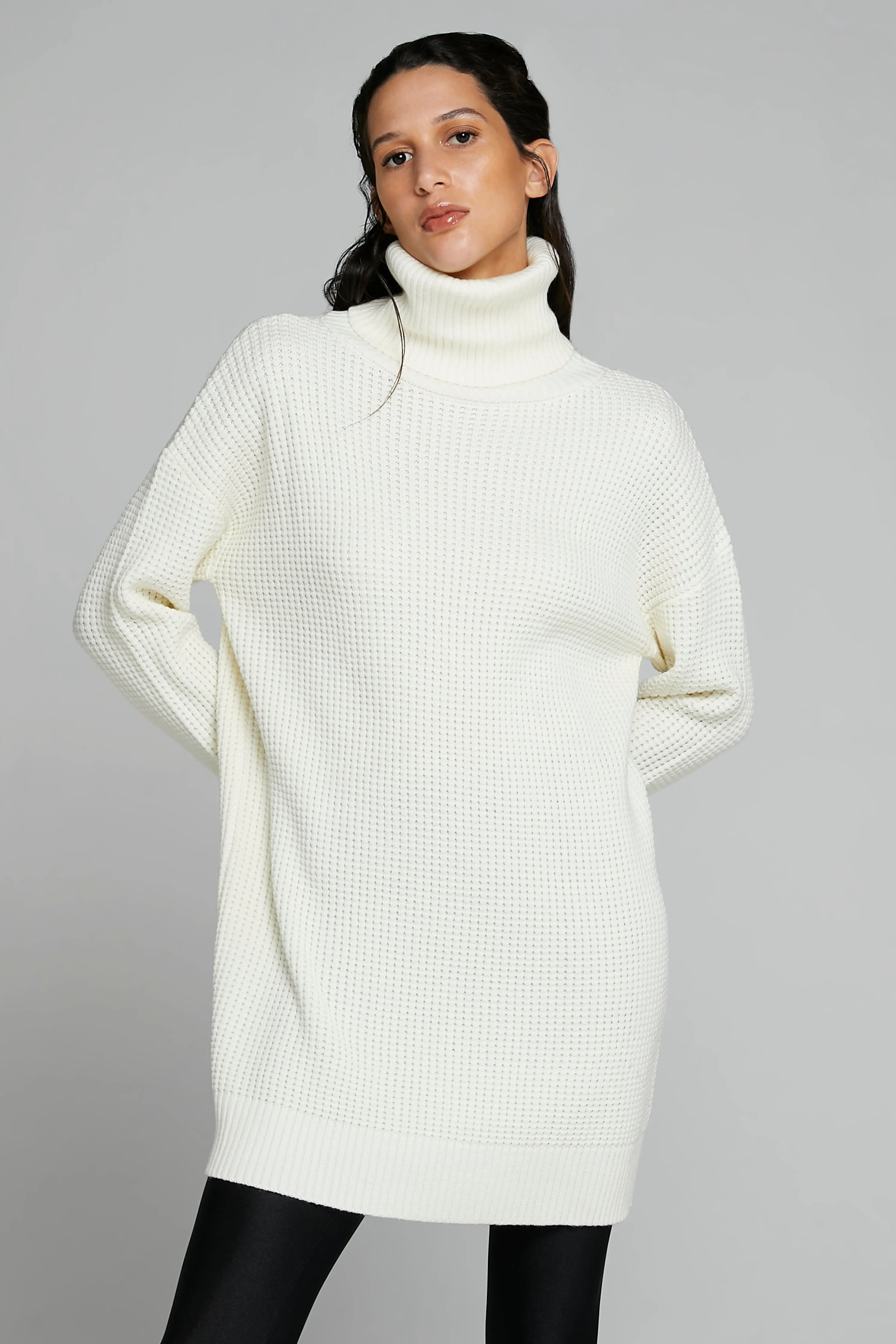 PAG TURTLENECK KNIT SWEATER DRESS