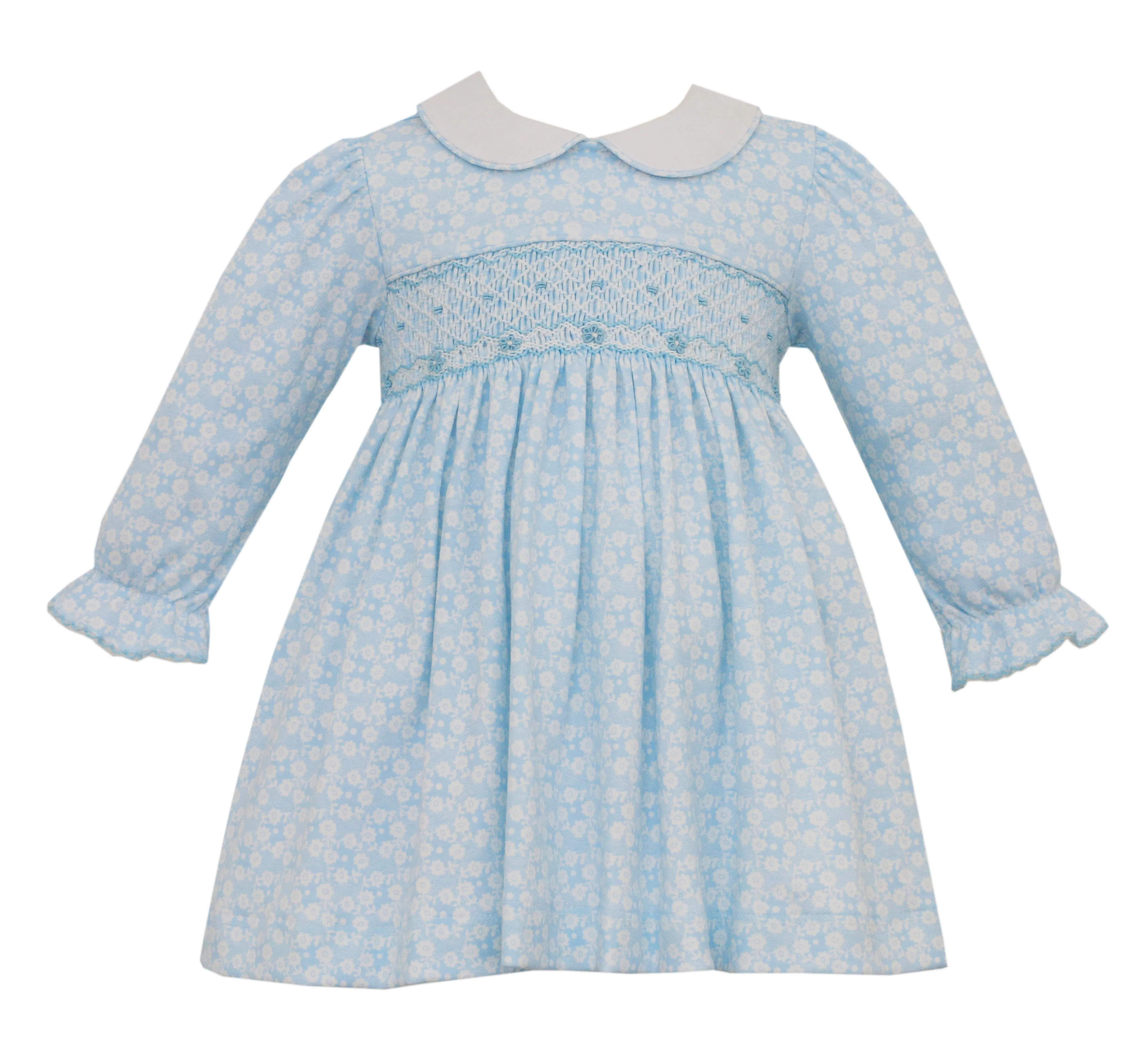 Petit Bebe Liberty London Smocked Knit Long Sleeve Dress