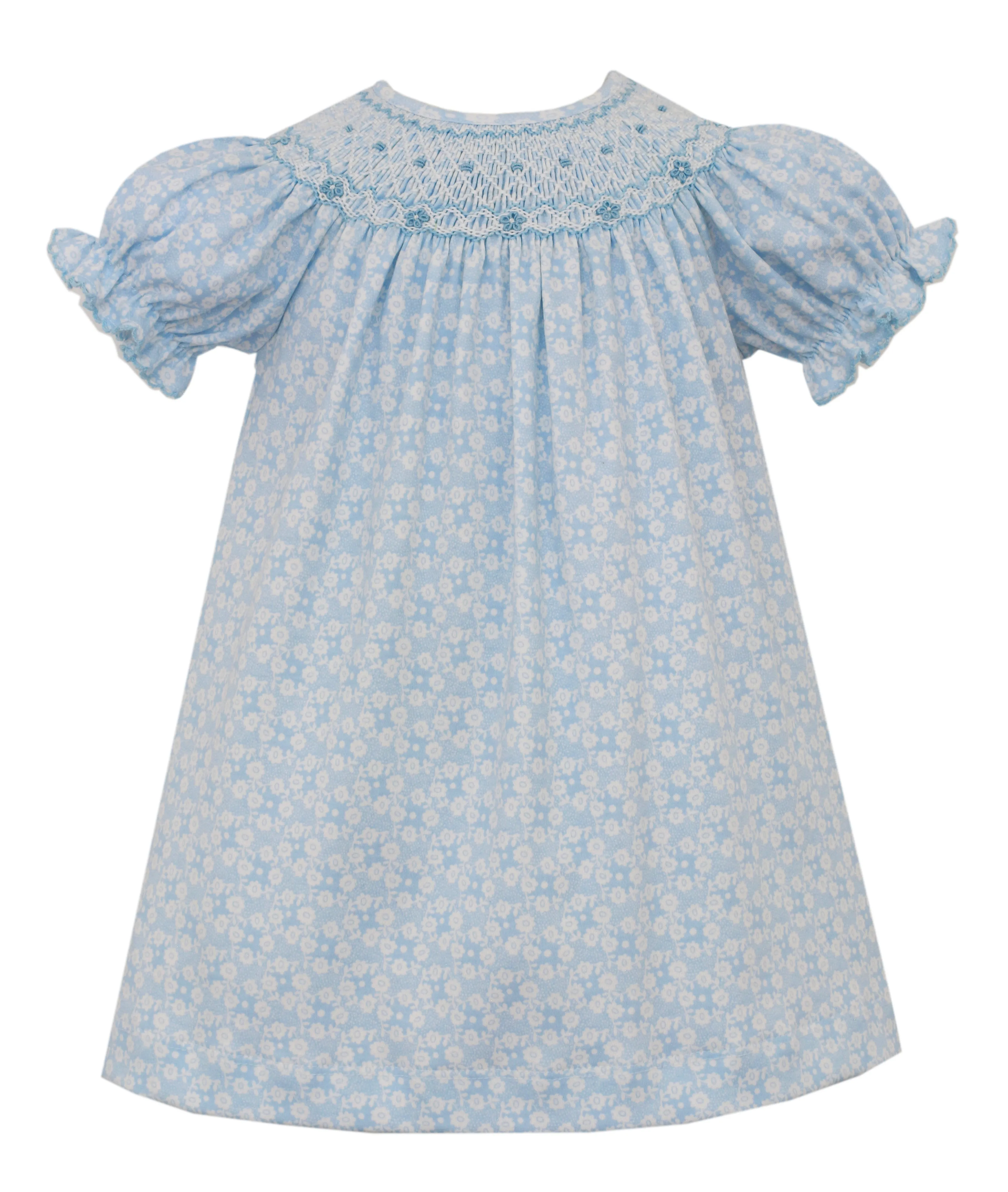 Petit Bebe Liberty London Smocked Knit Long Sleeve Dress