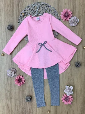 Pink Geo Hi-Lo Tunic and Legging Set