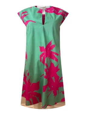 Pink Green  Sleeveless Tunic Dress