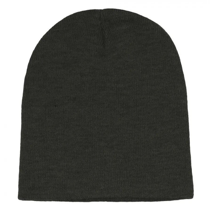 Plain 8.25" Short Knitted Beanie