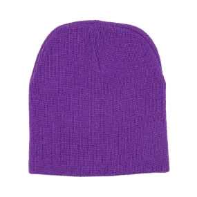 Plain 8.25" Short Knitted Beanie