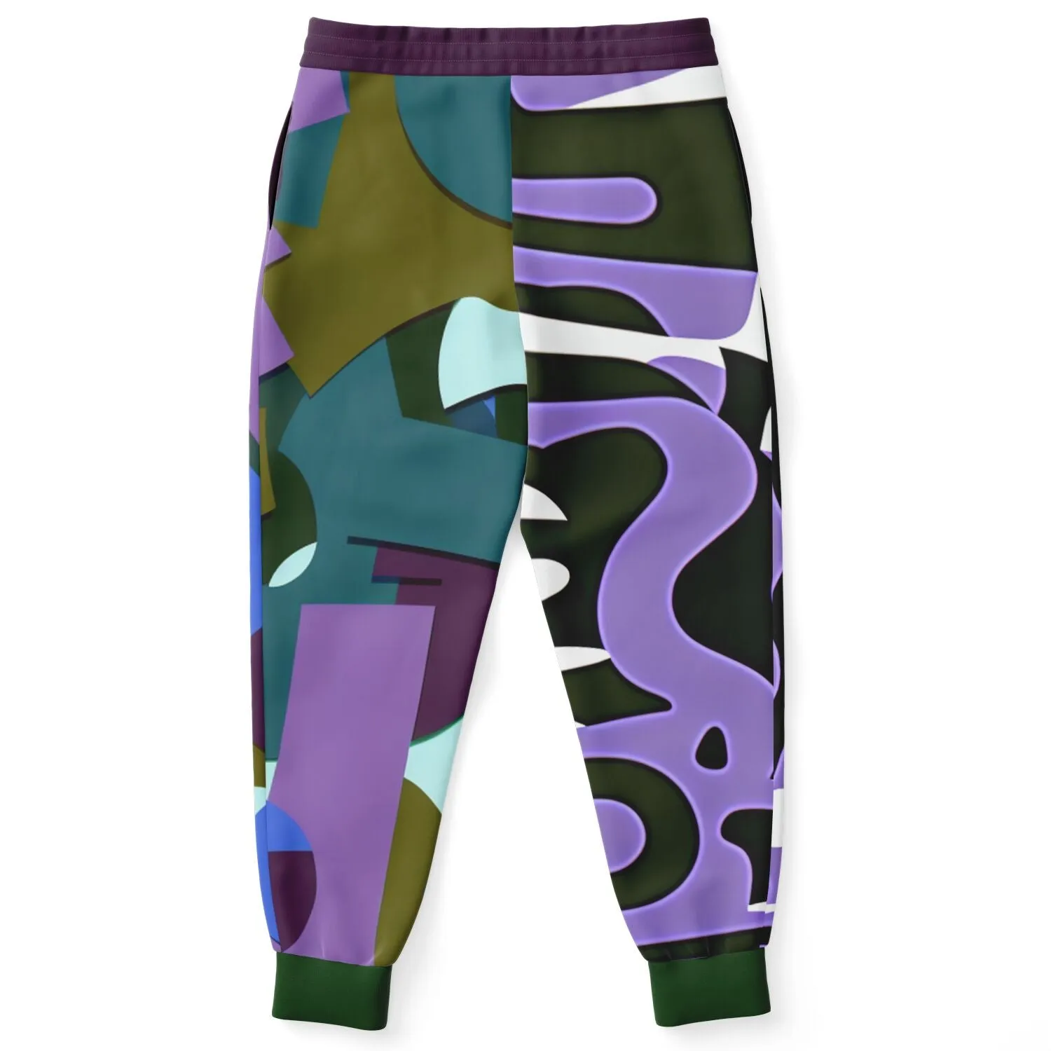 Purple Rhapsody Abstract Colorblock Eco-Poly Unisex Joggers