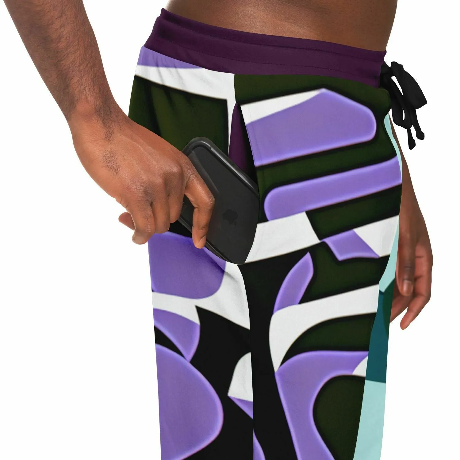 Purple Rhapsody Abstract Colorblock Eco-Poly Unisex Joggers