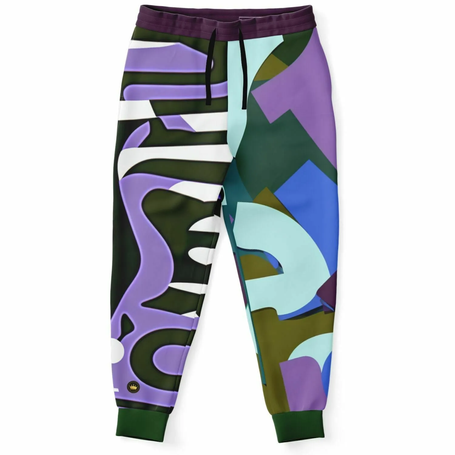 Purple Rhapsody Abstract Colorblock Eco-Poly Unisex Joggers