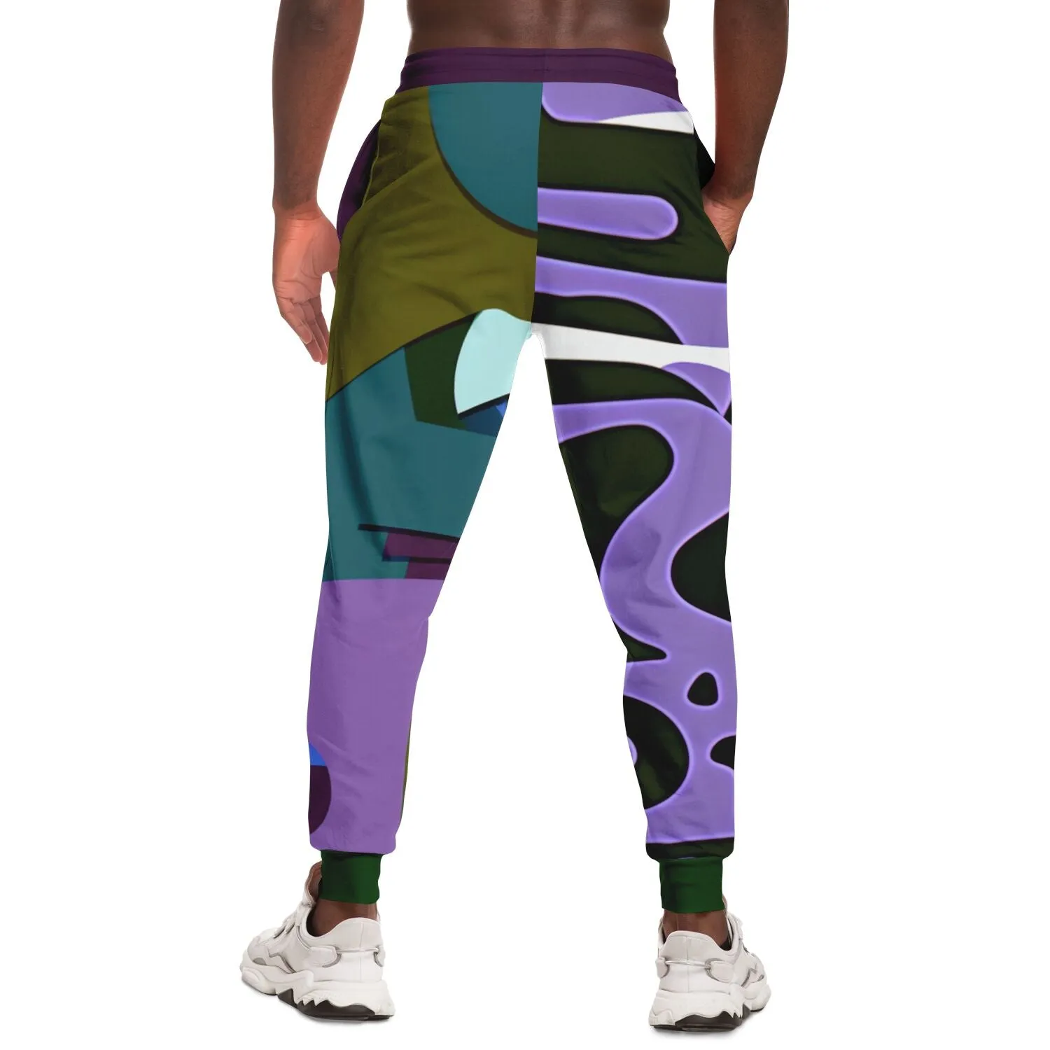 Purple Rhapsody Abstract Colorblock Eco-Poly Unisex Joggers