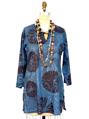 Raja Cotton Tunic Sanddollar Batik Blue