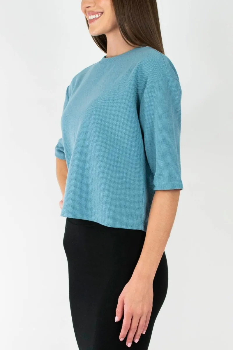 REMI TEE WAFFLE KNIT (BLUE)