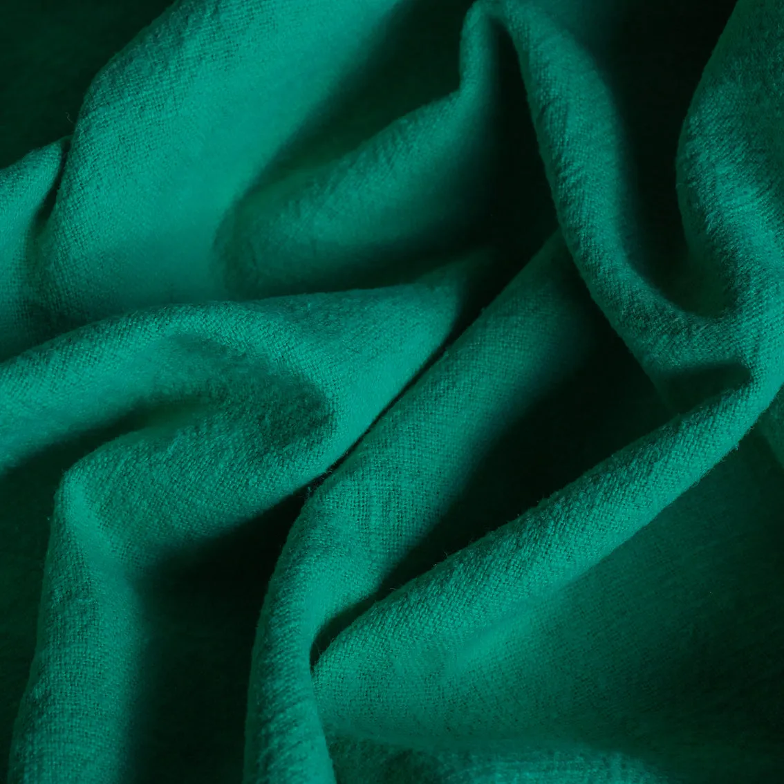 Remnant of Emerald Jade Pebble Wash Linen