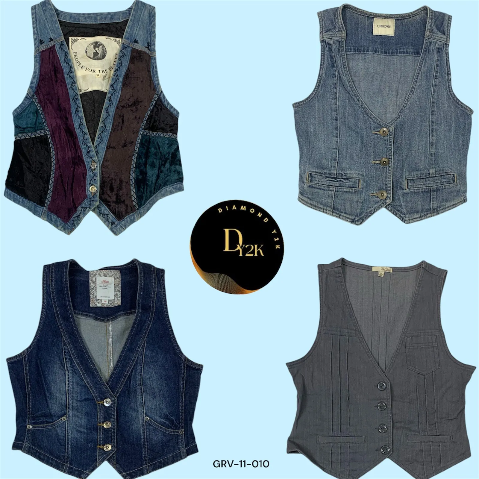 Retro Y2K Denim Vest – Perfect Layering Piece (GRV-11-010)