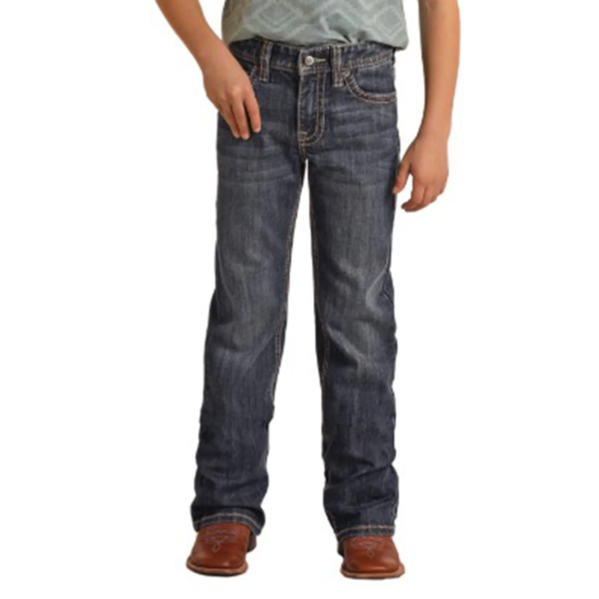 Rock & Roll Boy's Dark Wash Bootcut