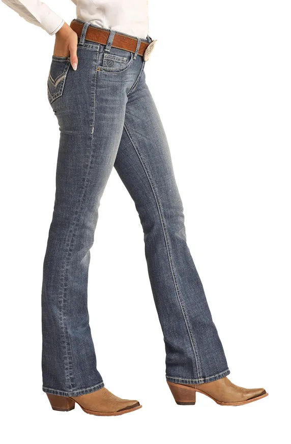 Rock & Roll Women's Denim Riding Medium Wash Jean