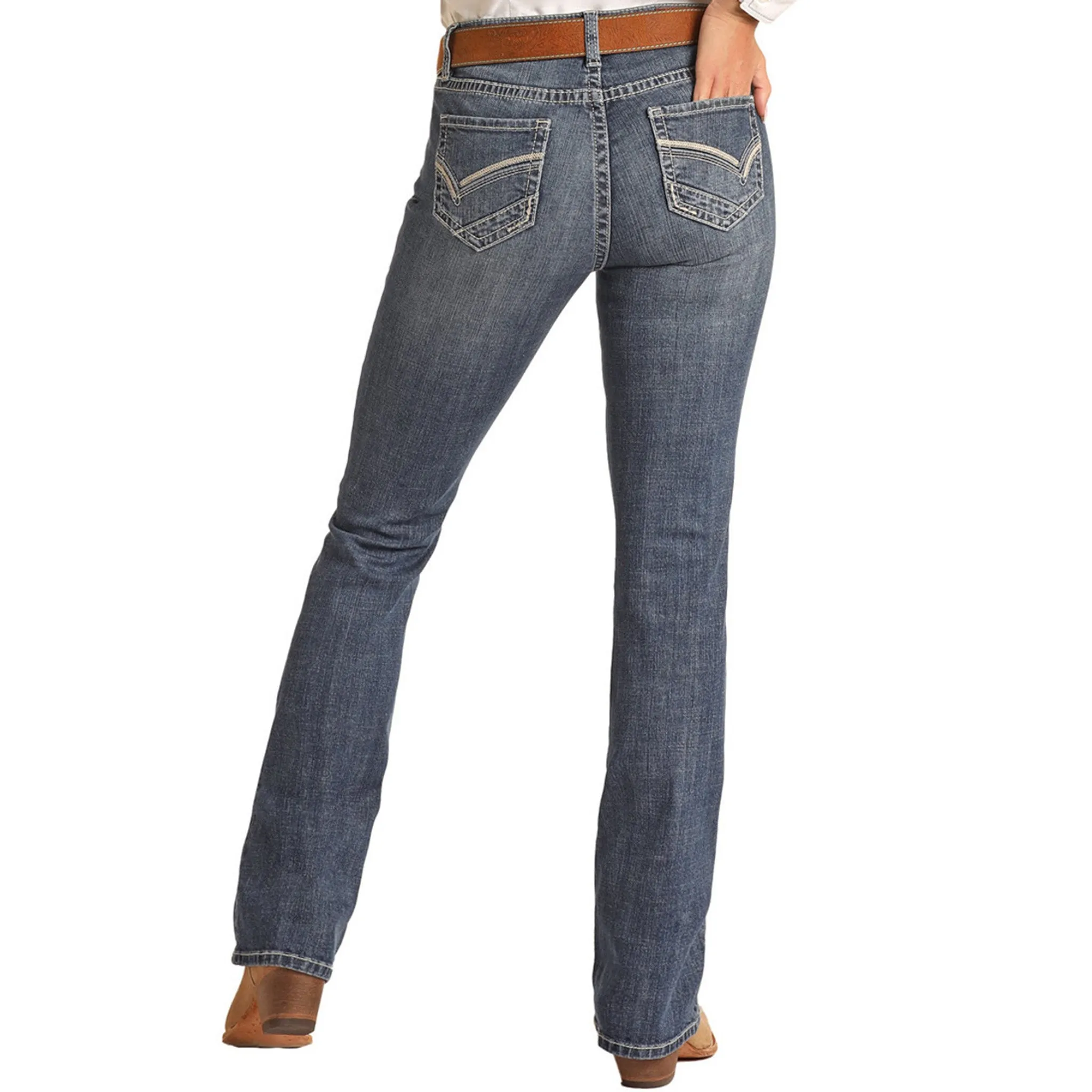 Rock & Roll Women's Denim Riding Medium Wash Jean