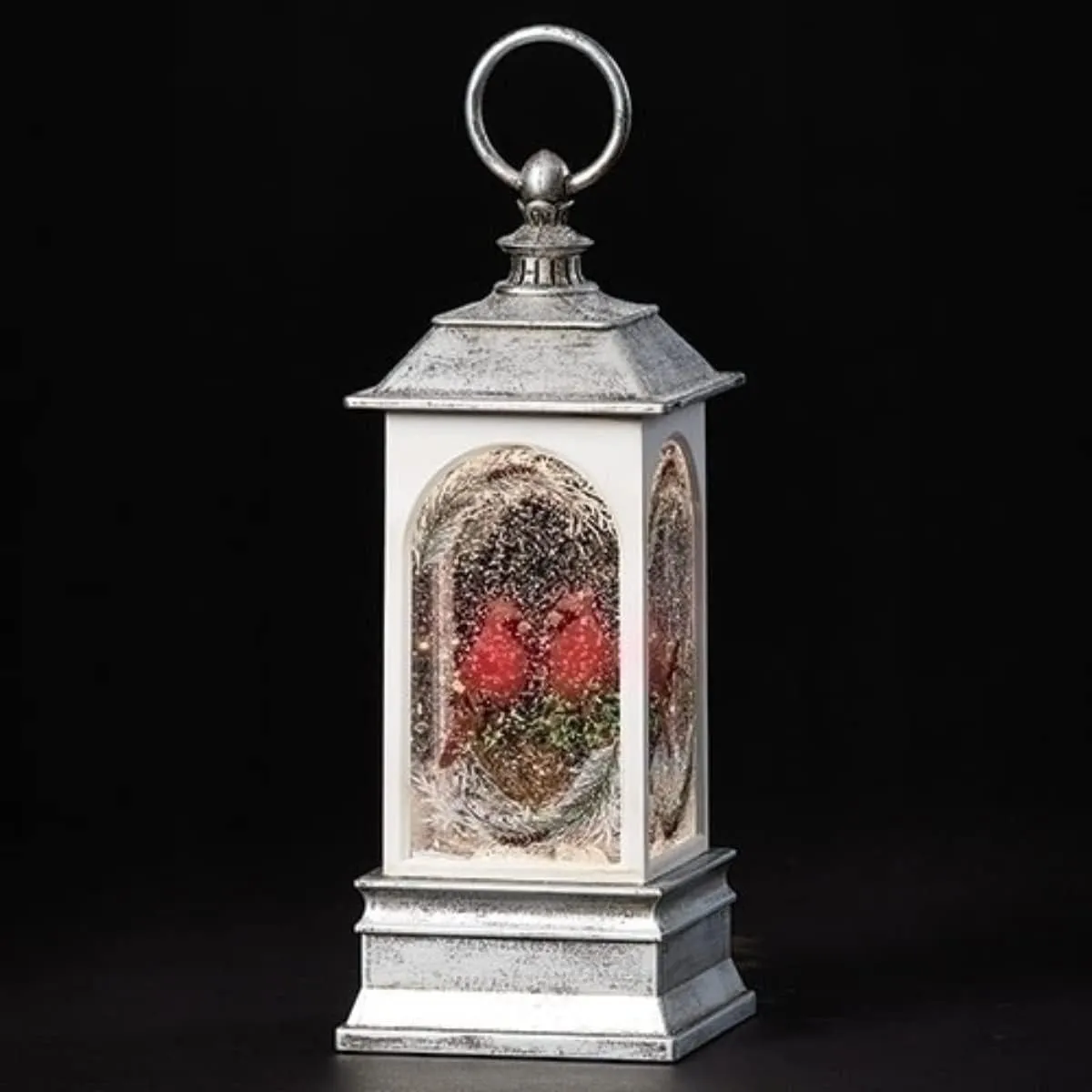 Roman 9.25" H LED Swirl Cardinal Lantern