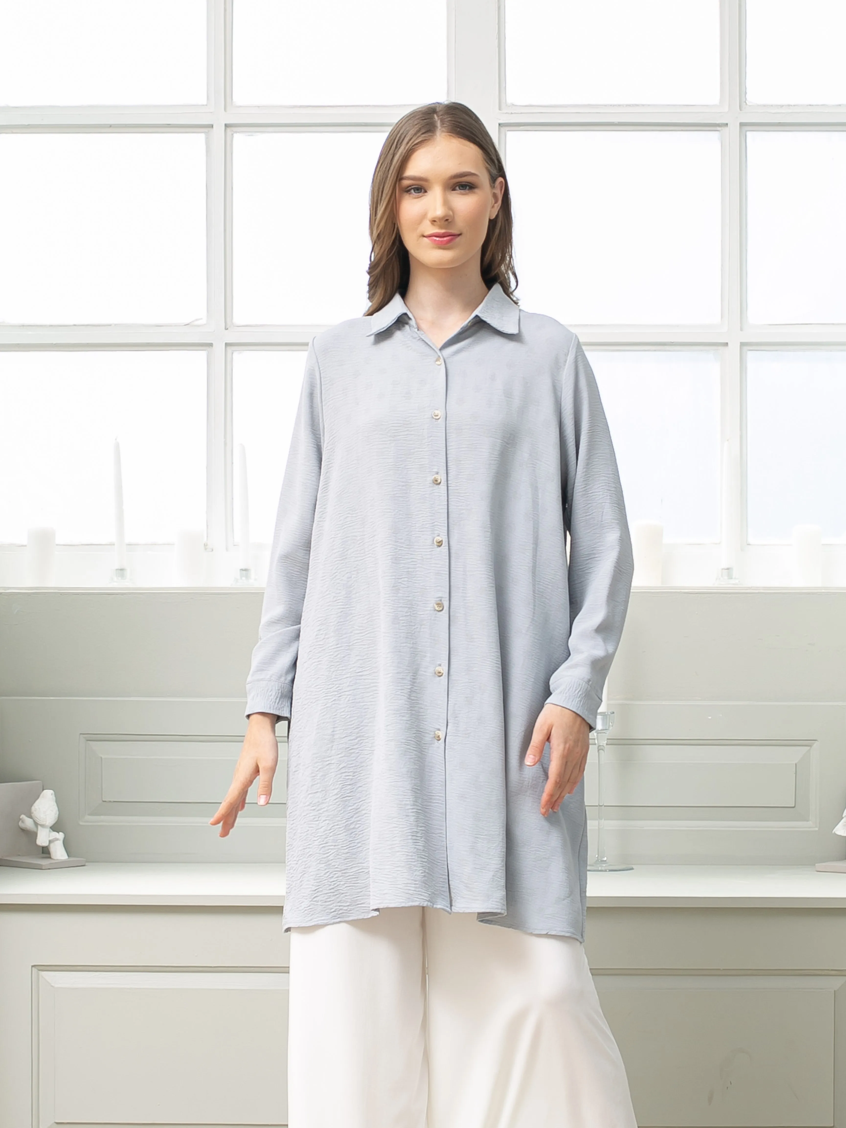 Sara Crinkle Tunic Shirt