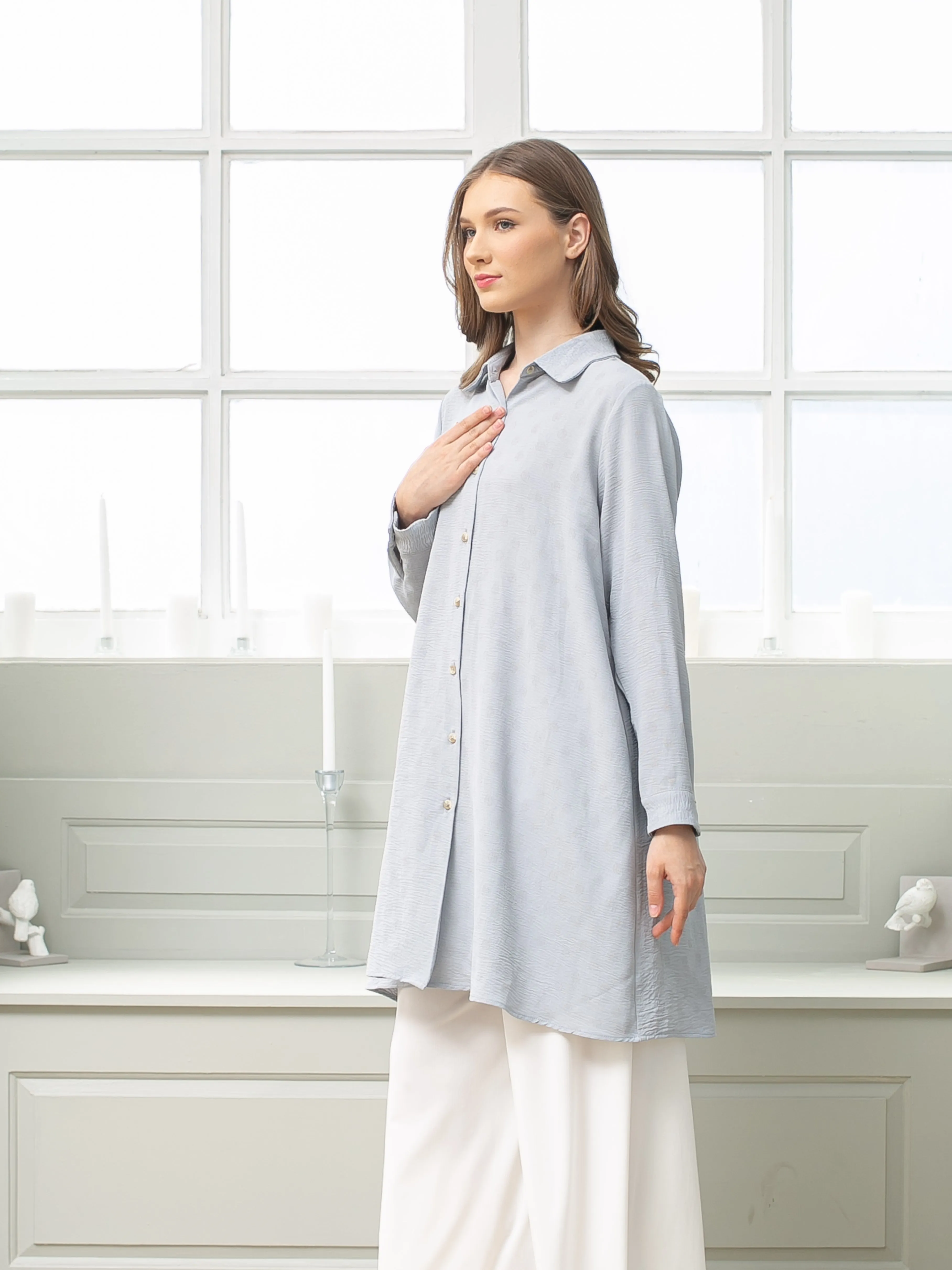 Sara Crinkle Tunic Shirt